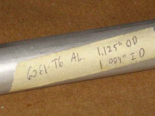 6061 Aluminum Tubing 1.009" ID 1.125" OD