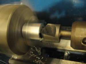 Convergent cone being machined